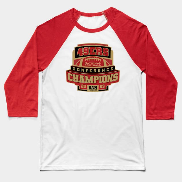 49ers NFC Champs 2023 Baseball T-Shirt by Nagorniak